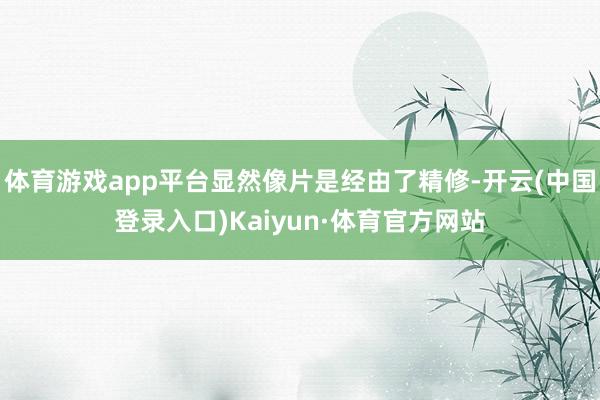 体育游戏app平台显然像片是经由了精修-开云(中国登录入口)Kaiyun·体育官方网站