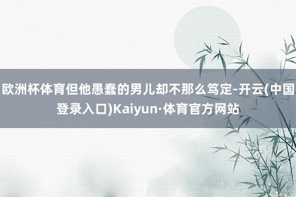 欧洲杯体育但他愚蠢的男儿却不那么笃定-开云(中国登录入口)Kaiyun·体育官方网站